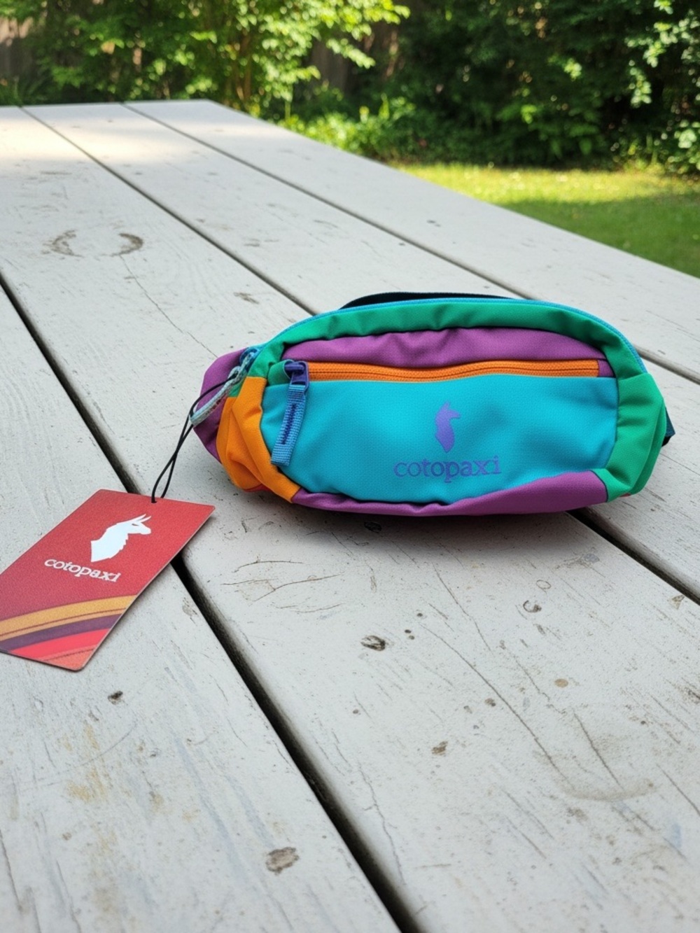 cotopaxi Teal, Purple & Orange Crossbody Waist Pack